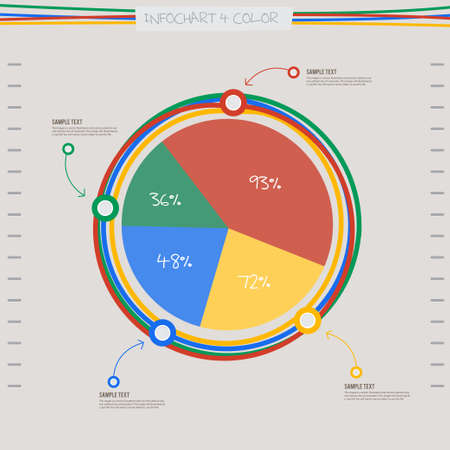 infographic arrow diagram graph chart in 4 color and line spiral  for layout design templateのイラスト素材