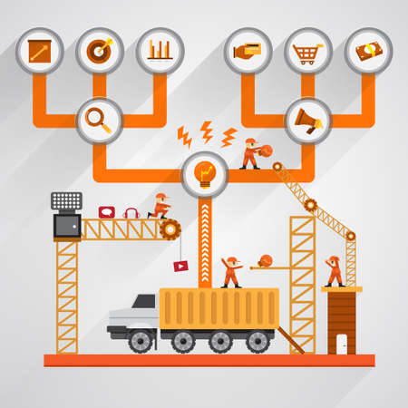 Item lifestyle and marketing flat design and longshadowのイラスト素材