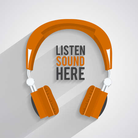 Headphones Icon Orange Music Styleのイラスト素材
