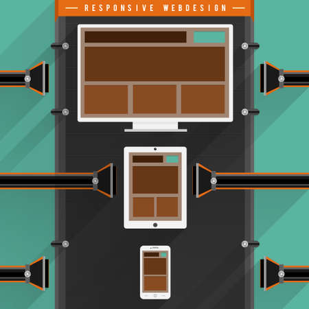 Responsive webdesign for muti device in vector file on multi screenのイラスト素材