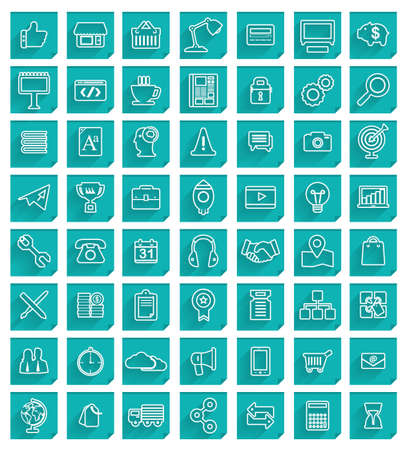 56 Icons Set for business in colour modern design のイラスト素材