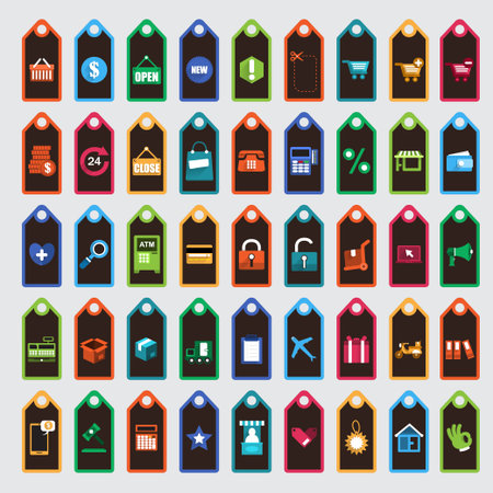 Shopping icons set  Vectorのイラスト素材