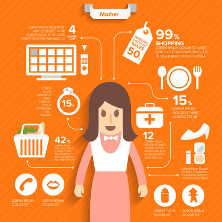 Mother Infographics Vector.のイラスト素材