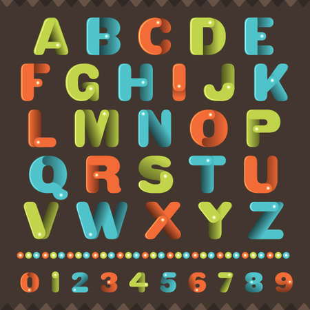 Alphabet muti colors in cute shape for kids headlineのイラスト素材