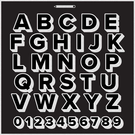 Alphabet style hand drawingのイラスト素材