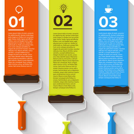 Brush device vector text boxes, modern infographics, icon and markerのイラスト素材