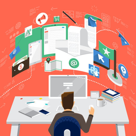Flat Design Concepts For Email Marketing Web Design Development