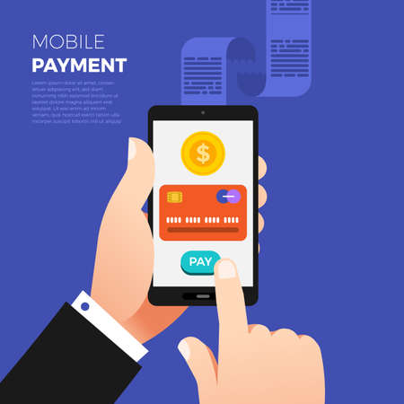 Flat design concept payment. Payment method and option or channel to transfer money. Vector illustrate.のイラスト素材