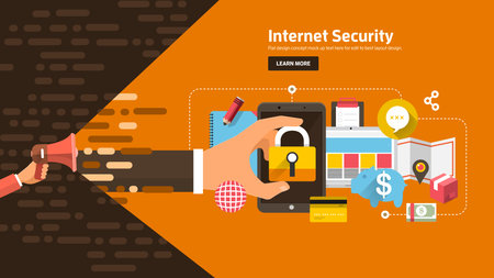 Flate design concept promote business digital marketing topic about communication. Vector illustration.のイラスト素材