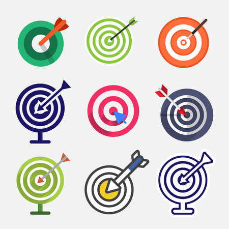 Vector target icon. Illustrations set object.のイラスト素材