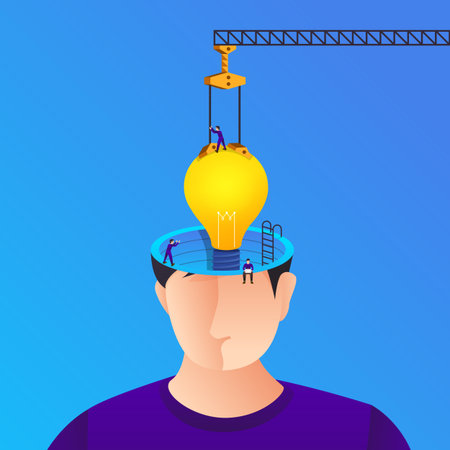 Flat design concept create big idea with XX. Vector illustrate.