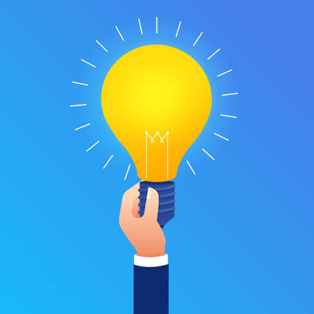 Flat design concept create big idea with XX. Vector illustrate.のイラスト素材