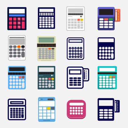 Calculator icon vector isolated design. Business button illustration sign mathematics display symbol.のイラスト素材