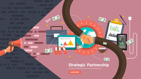 Flate design concept promote business digital marketing topic about communication. Vector illustration.のイラスト素材