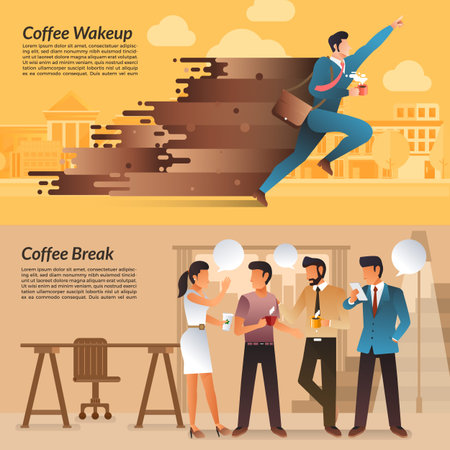 Illustrations concept of coffee break.のイラスト素材