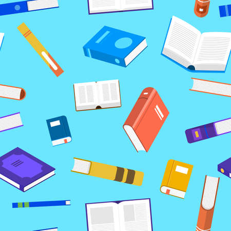 Seamless  background pattern flat design concept books. Vector illustrate.のイラスト素材
