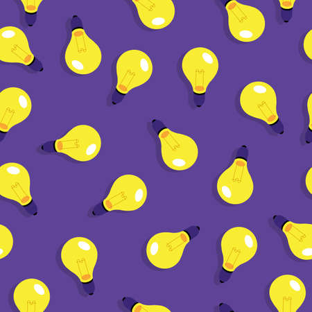 Seamless  background pattern flat design concept idea with light bulb icon. Vector illustrate.のイラスト素材