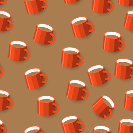 Seamless  background pattern coffee mug. Flat design illustrations. Vector illustrate.のイラスト素材