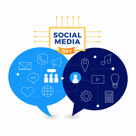 Social Media Day Vector Illustration. Connecting people together with cutting-edge technology.