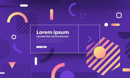 Geometric background bright colors and dynamic shape compositions. Vector illustrations.のイラスト素材