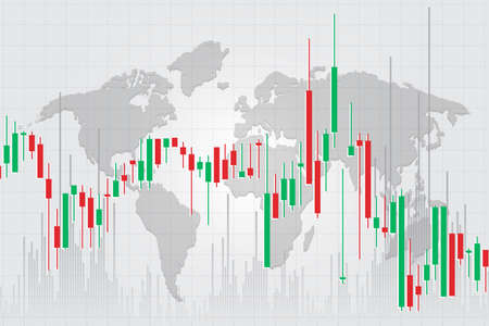 Candle stick graph chart of stock market investment trading, Stock exchange concept design and background. Vector illustrations.のイラスト素材