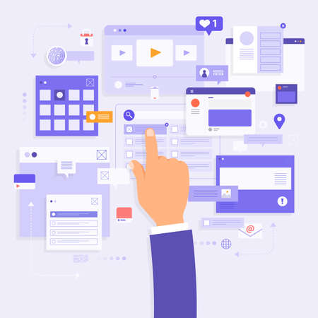 Flat design concept business strategy. 3d isometric flat design. Analysis data and Investment. Business success.Financial review with laptop and infographic elements. Vector illustration.のイラスト素材