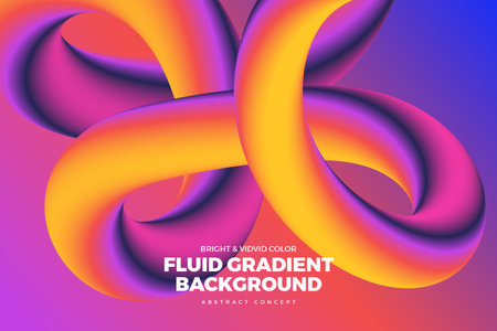 Landing abstratc background concept fluid dynamic vivid bright gradient color. geometric graphic...