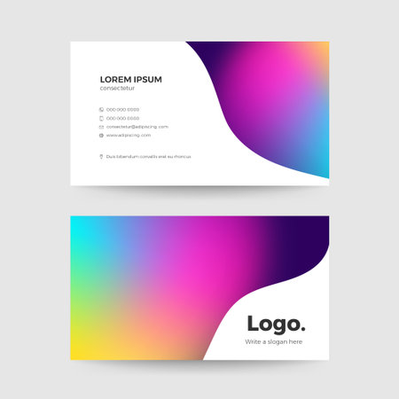 Template business card. Graphic design modern style branding mockup icon, name and channel for easy editing. Vector illustrations.のイラスト素材