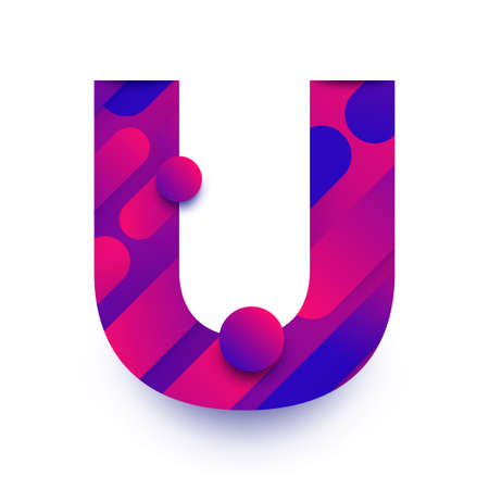 Alphabet type U. typeface in abstract gradient background. Vector Illustrate.のイラスト素材