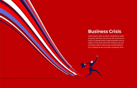 Illustrations Business finance crisis concept. Arrow decrease economy stretching rising drop. Vector illustrate.のイラスト素材
