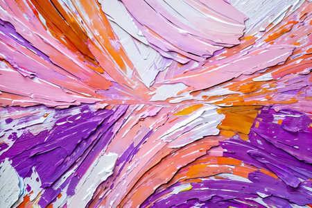Closeup of abstract background rough colorful multicolored art painting texture, pallet knife paint on canvas, with impasto oil brushstroke. - Generative AIの素材