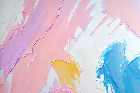 Closeup of abstract background rough colorful multicolored art painting texture, pallet knife paint on canvas, with impasto oil brushstroke. - Generative AIの素材