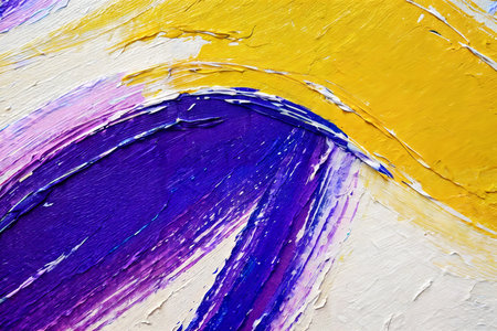 Closeup of abstract background rough colorful multicolored art painting texture, pallet knife paint on canvas, with impasto oil brushstroke. - Generative AIの素材