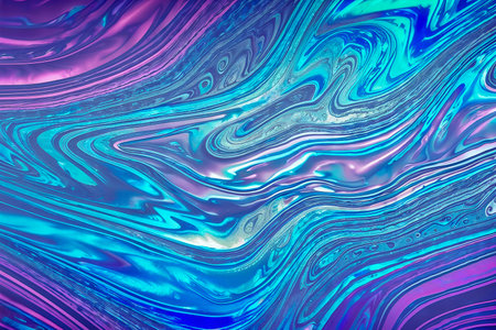 Abstract background fluid waving, holographic color, glossy and glowing, Iridescent Texture.  - Generative AIの素材