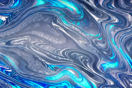 Abstract background fluid waving, holographic color, glossy and glowing, Iridescent Texture.  - Generative AIの素材