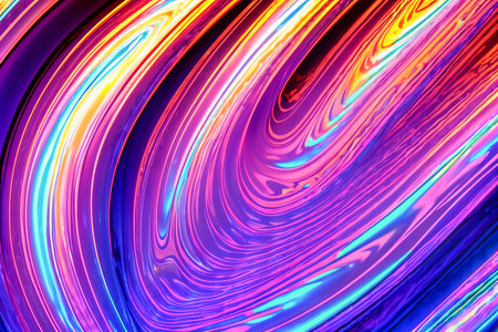 Abstract background fluid waving, holographic color, glossy and glowing, Iridescent Texture.  - Generative AIの素材