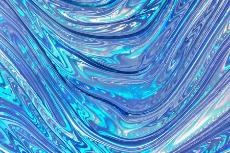 Abstract background fluid waving, holographic color, glossy and glowing, Iridescent Texture.  - Generative AIの素材