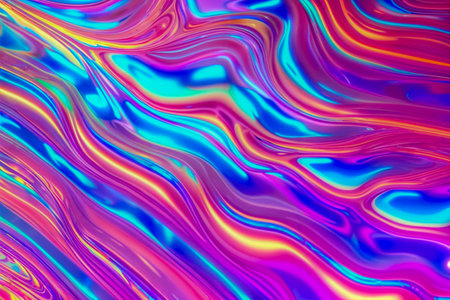 Abstract background fluid waving, holographic color, glossy and glowing, Iridescent Texture.  - Generative AIの素材