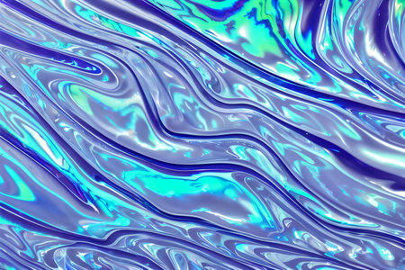 Abstract background fluid waving, holographic color, glossy and glowing, Iridescent Texture.  - Generative AIの素材