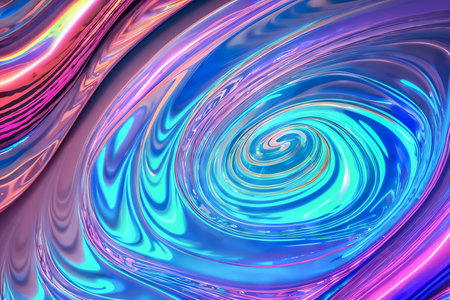 Abstract background fluid waving, holographic color, glossy and glowing, Iridescent Texture.  - Generative AIの素材
