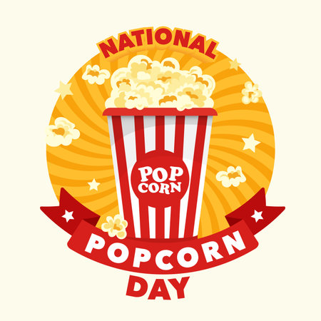 National Popcorn Day Vector Illustration on January 19th, Vector illustration design.のイラスト素材