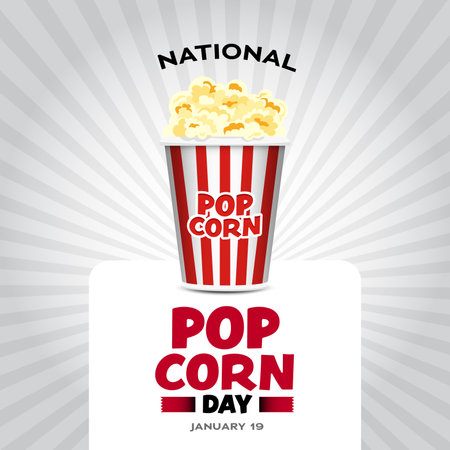 National Popcorn Day Vector Illustration on January 19th, Vector illustration design.のイラスト素材
