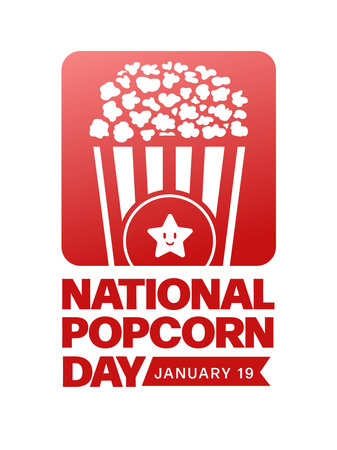 National Popcorn Day Vector Illustration on January 19th, Vector illustration design.のイラスト素材