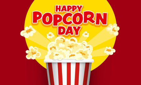 National Popcorn Day Vector Illustration on January 19th, Vector illustration design.のイラスト素材