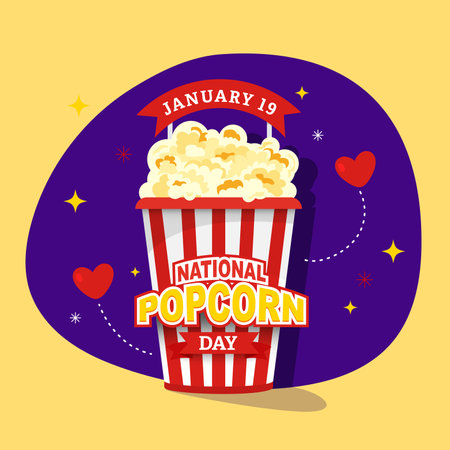 National Popcorn Day Vector Illustration on January 19th, Vector illustration design.のイラスト素材