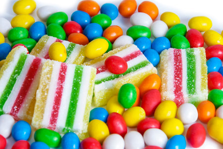 Colorful candies and marmalade.