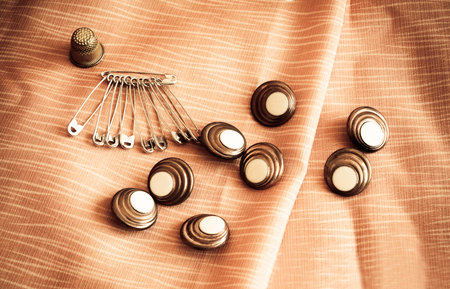Safety pins and  buttons. Vintage style