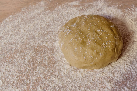 Ball of dough  with dusting of flourの写真素材