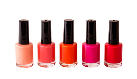 Group of nail polishes isolated on white background