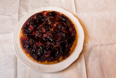 Homemade plum cakeの写真素材